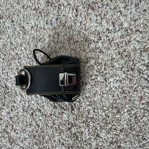 Tanner Krolle Black Leather Belt with Silver Buckle NWT